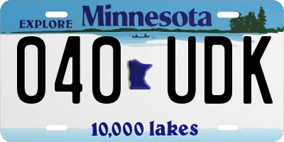 MN license plate 040UDK