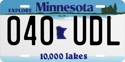 MN license plate 040UDL