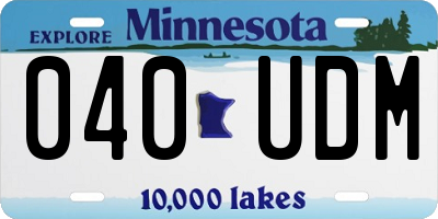 MN license plate 040UDM
