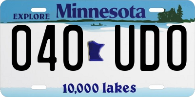 MN license plate 040UDO