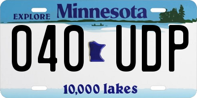 MN license plate 040UDP