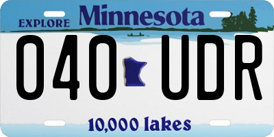 MN license plate 040UDR