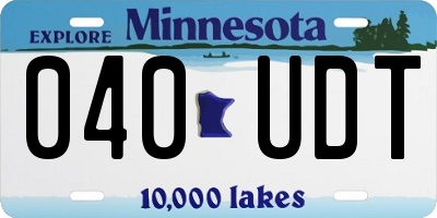 MN license plate 040UDT