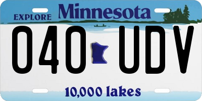 MN license plate 040UDV