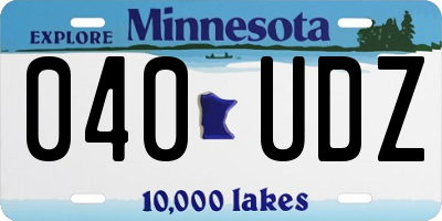 MN license plate 040UDZ