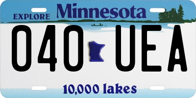 MN license plate 040UEA