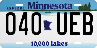 MN license plate 040UEB