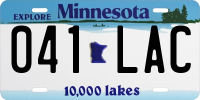 MN license plate 041LAC