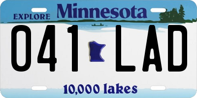 MN license plate 041LAD