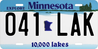 MN license plate 041LAK