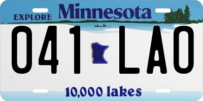 MN license plate 041LAO