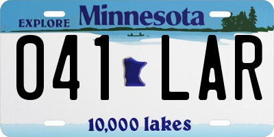 MN license plate 041LAR