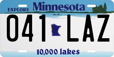 MN license plate 041LAZ