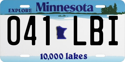 MN license plate 041LBI
