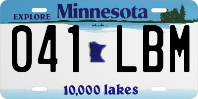 MN license plate 041LBM