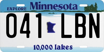 MN license plate 041LBN