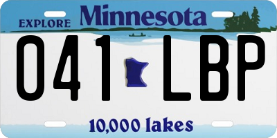 MN license plate 041LBP