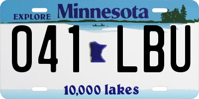 MN license plate 041LBU