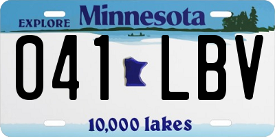 MN license plate 041LBV