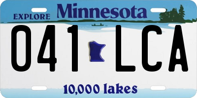MN license plate 041LCA
