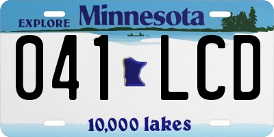 MN license plate 041LCD