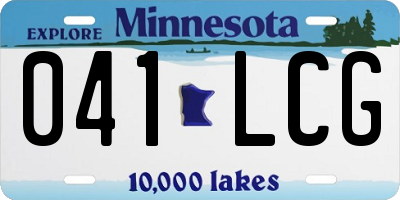 MN license plate 041LCG