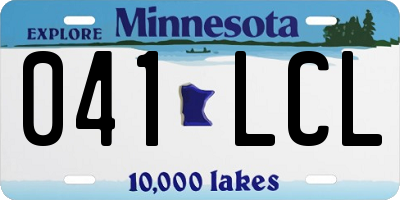 MN license plate 041LCL