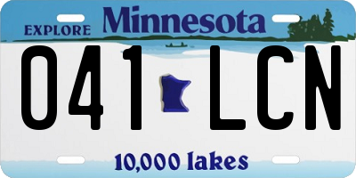 MN license plate 041LCN