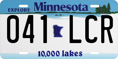 MN license plate 041LCR