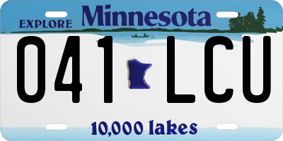 MN license plate 041LCU