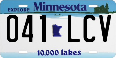 MN license plate 041LCV