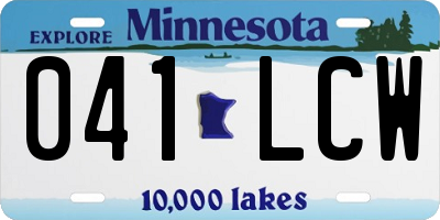 MN license plate 041LCW