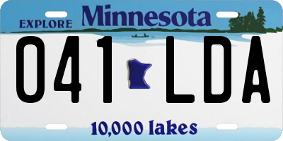 MN license plate 041LDA