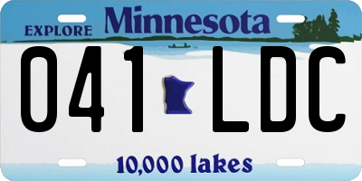 MN license plate 041LDC