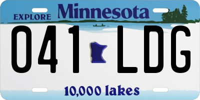 MN license plate 041LDG