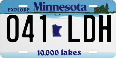 MN license plate 041LDH