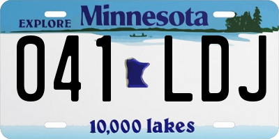 MN license plate 041LDJ