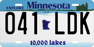 MN license plate 041LDK