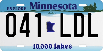 MN license plate 041LDL