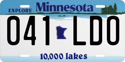 MN license plate 041LDO