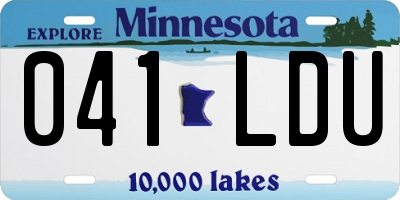 MN license plate 041LDU
