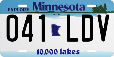 MN license plate 041LDV