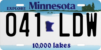 MN license plate 041LDW