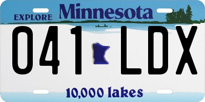 MN license plate 041LDX
