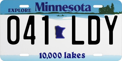 MN license plate 041LDY
