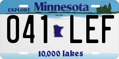 MN license plate 041LEF