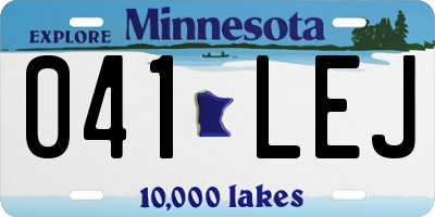 MN license plate 041LEJ