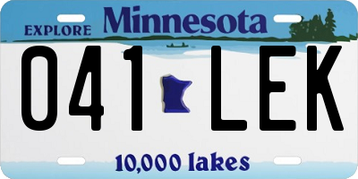 MN license plate 041LEK