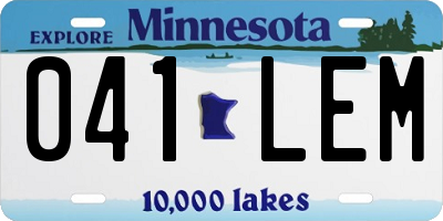MN license plate 041LEM