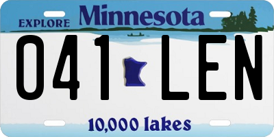 MN license plate 041LEN